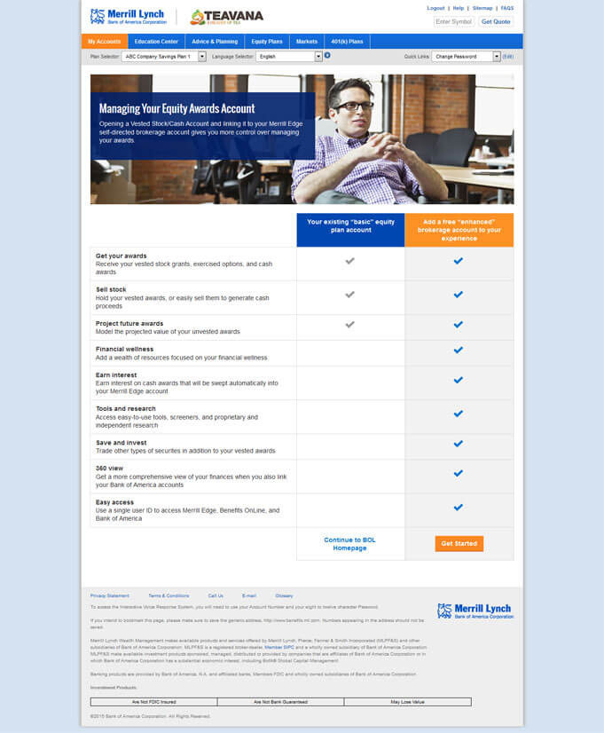 Bank of America - Benefits Online Interrupt Page