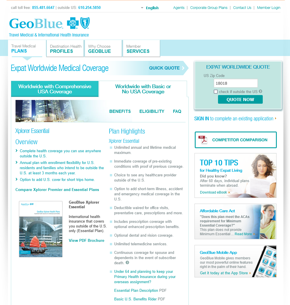 GeoBlue Travel - quote step 2