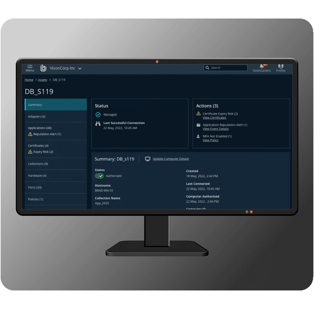 a preview image of the BTP application. It shows the browser application on a monitor